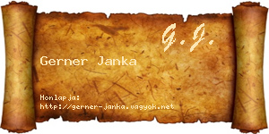 Gerner Janka névjegykártya